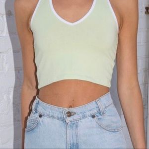 brandy melville alexis trim halter top